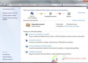 Hướng dẫn 2 cách khắc phục lỗi unidentified network win 7 mạng dây