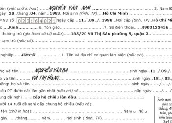 LÀM HỘ CHIẾU CẦN NHỮNG GÌ VÀ ĐIỀN GÌ VÀO TỜ KHAI HỘ CHIẾU?