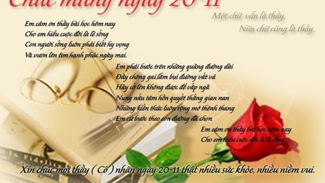 NHỮNG BÀI THƠ HAY VỀ THẦY CÔ, BẠN BÈ VÀ MÁI TRƯỜNG ĐỂ DÀNH GHI CHÚC MỪNG NGÀY 20/11 1 NHỮNG BÀI THƠ HAY VỀ THẦY CÔ, BẠN BÈ VÀ MÁI TRƯỜNG ĐỂ DÀNH GHI CHÚC MỪNG NGÀY 20/11